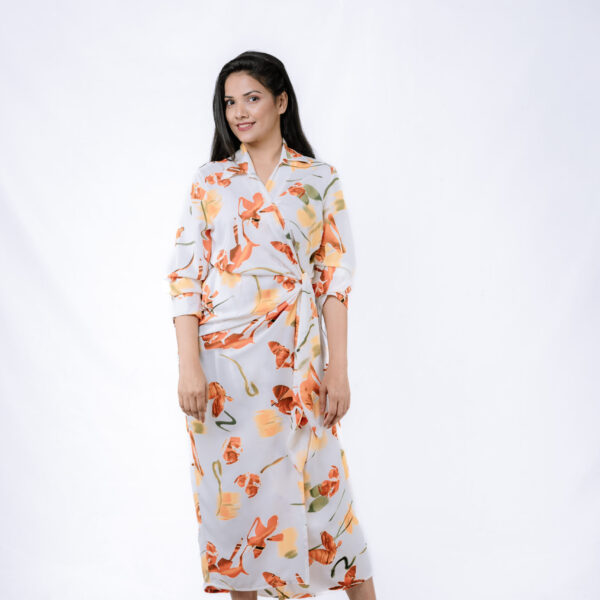 Elegant Floral Wrap Dress