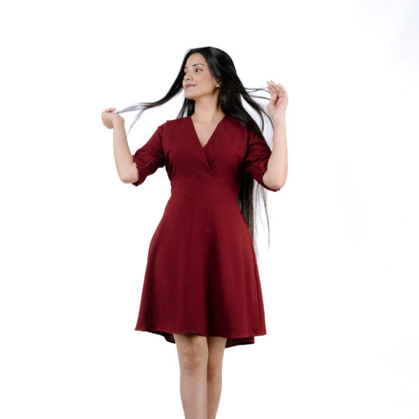 Cabernet Crossover Mini Dress