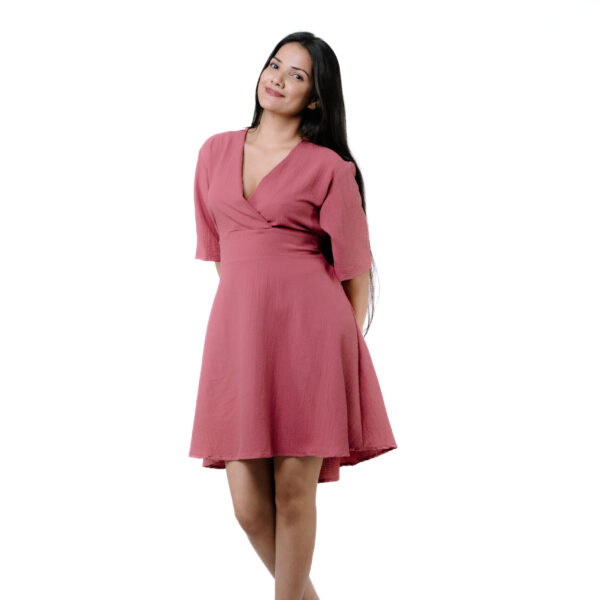 Dusty Rose Crossover Mini Dress