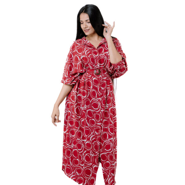 Ruby Radiance Belted Maxi Dress