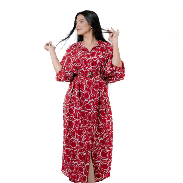 Ruby Radiance Belted Maxi Dress
