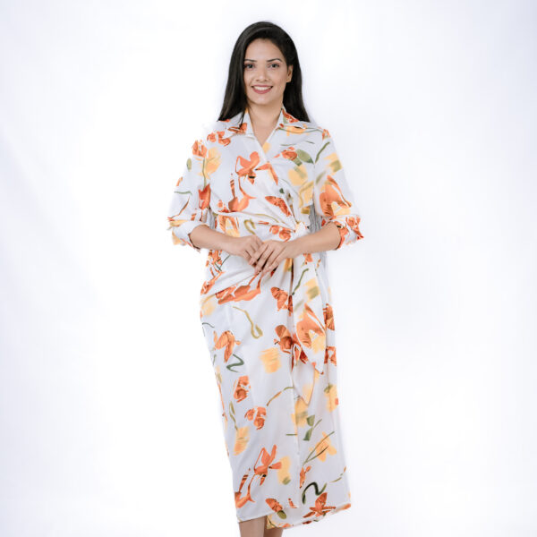 Elegant Floral Wrap Dress